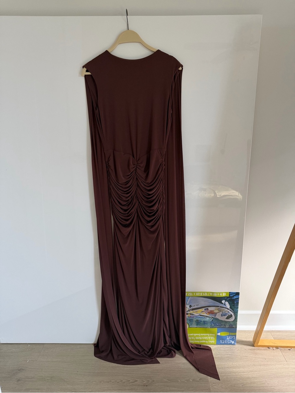 Brown Ruched Maxi Dress - Women